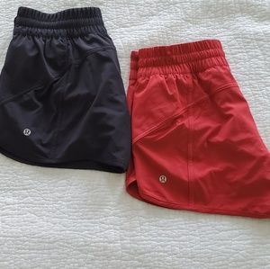 2 pair of size 10 Lululemon Tracker V shorts